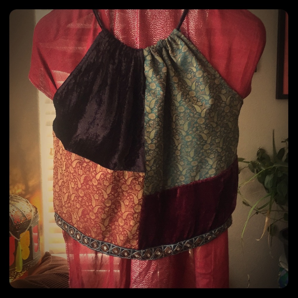 Vintage crop halter top